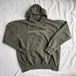 Y2K Vintage Notre Dame Fighting Irish Green Men's Hoodie by Jansport Size Large